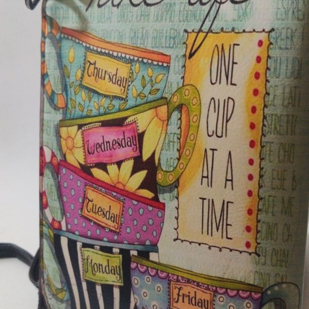 Afternoon High Tea "Take Life One Cup At A Time" Crossbody bag - Picture 5 of 11